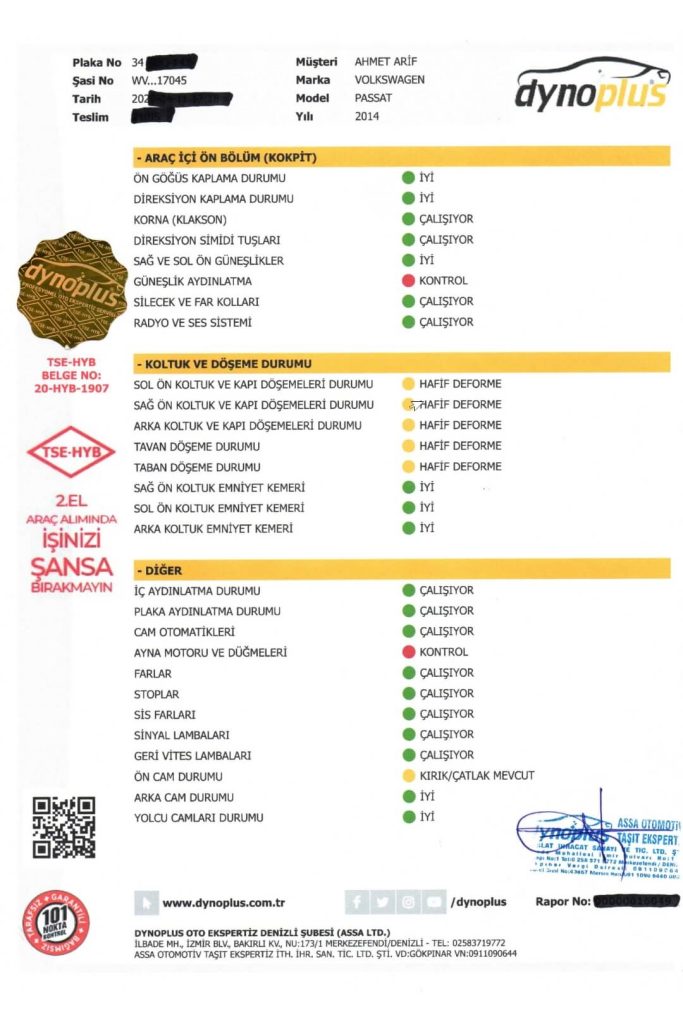 Örnek Oto Ekspertiz Raporları 2024 16 14 Ic Ekspertiz