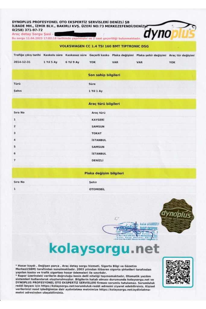 Örnek Oto Ekspertiz Raporları 2024 20 15 Arac Detay Sorgulama
